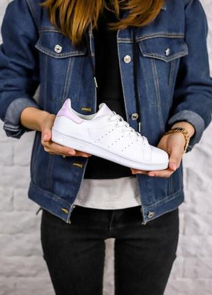 Женские кроссовки  adidas stan smith white pink