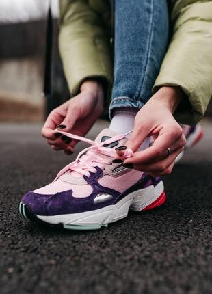 Женские кроссовки  adidas falcon purple pink2 фото