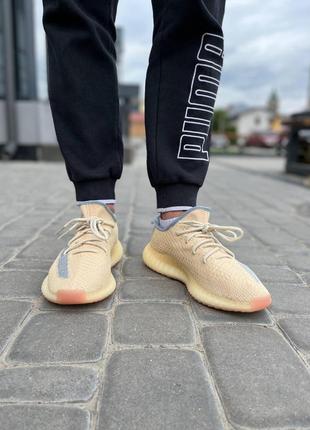 Мужские / женские кроссовки  adidas yeezy boost 350 v2 yellow linen