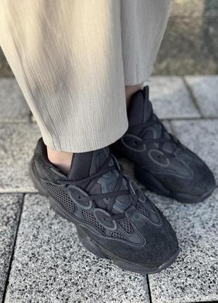 Мужские и женские кроссовки  adidas yeezy boost 500 black 26 фото