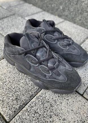 Мужские и женские кроссовки  adidas yeezy boost 500 black 25 фото
