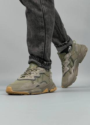 Мужские кроссовки   adidas ozweego adiprene khaki3 фото