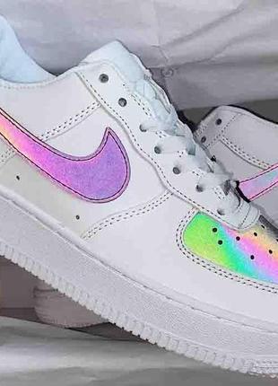 Женские кроссовки  nike air force white reflective