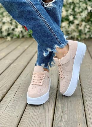 Женские кроссовки  nike air force 1 sage pink white 28 фото