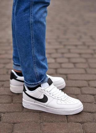 Мужские / женские кроссовки  nike air force 1 white black5 фото