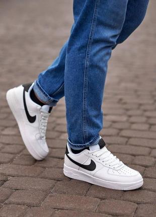 Мужские / женские кроссовки  nike air force 1 white black3 фото