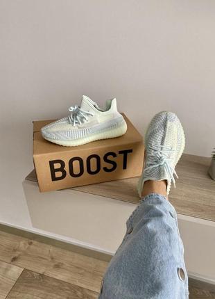 Adidas yeezy 350 v2, cloud white ( рефлективні шнурки)