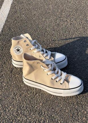 Кеды женские converse lift cream beige конверс