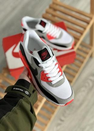 Мужские / женские кроссовки  nike air max 90 black grey red 2