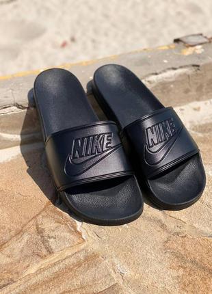 Мужские шлепанцы nike benassi black logo black