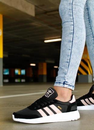 Жіночі кросівки adidas iniki black white pink white pink8 фото