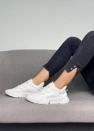 Мужские кроссовки   adidas ozweego adiprene full white10 фото