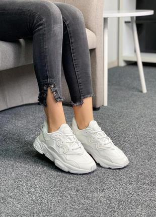 Мужские кроссовки   adidas ozweego adiprene full white3 фото