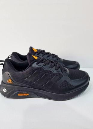 Мужские зимние кроссовки adidas cloudfoam black orange v24 фото