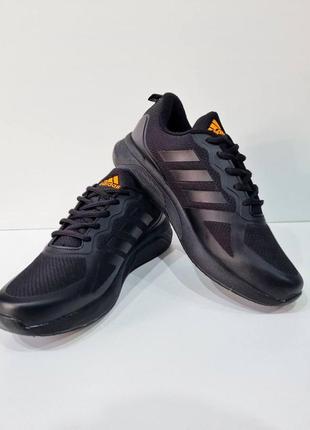 Зимові чоловічі кросівки adidas cloudfoam black orange v2