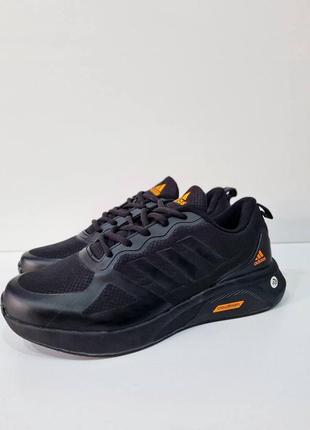 Мужские зимние кроссовки adidas cloudfoam black orange v23 фото