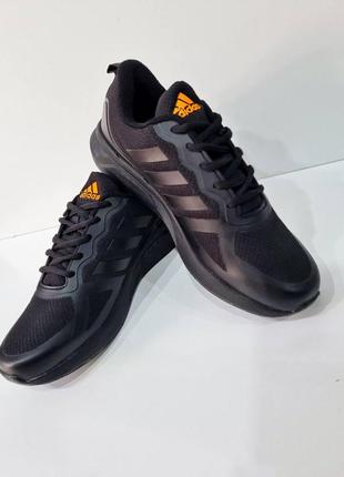 Мужские зимние кроссовки adidas cloudfoam black orange v22 фото