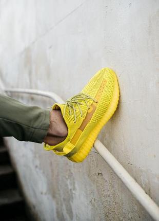 Мужские / женские кроссовки  adidas yeezy boost 350 v2 yellow (реф шнурки)