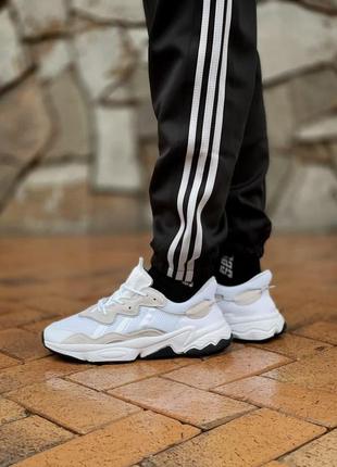 Мужские кроссовки   adidas ozweego adiprene pride white beige black1 фото