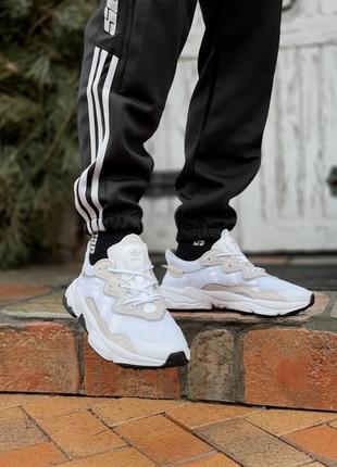 Мужские кроссовки   adidas ozweego adiprene pride white beige black6 фото