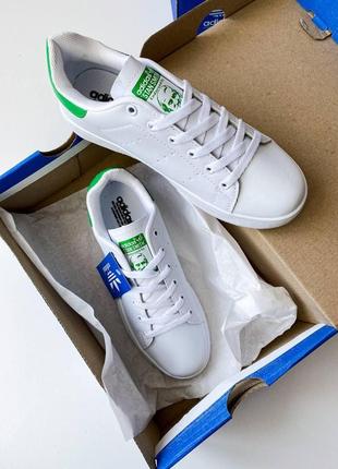 Мужские / женские кроссовки  adidas stan smith white green 2