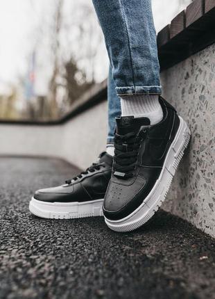 Чоловічі / жіночі кросівки Runner nike air force 1 pixel black white