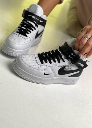 Мужские кроссовки  nike air force high black white9 фото