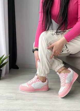 Женские кроссовки  nike air force 1 pink 11 фото