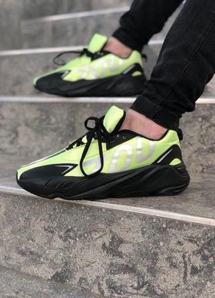 Чоловічі кросівки adidas yeezy boost 700 logo black green3 фото