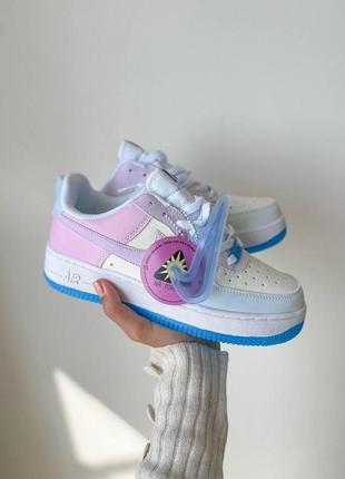 Женские кроссовки  nike air force 1 white pink2 фото