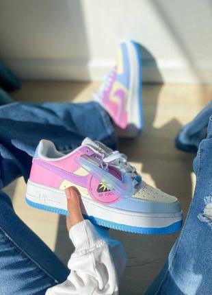 Женские кроссовки  nike air force 1 white pink3 фото