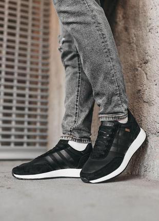 Мужские кроссовки  adidas line iniki black white