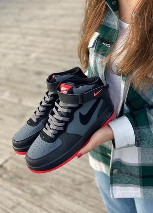 Чоловічі кросівки nike air force 1 black red