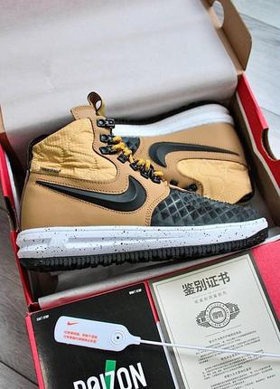 Женские кроссовки  nike lunar force 1 duckboot black beige7 фото