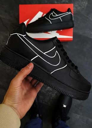 Женские кроссовки  nike air force 1 black white 127 фото