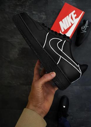 Женские кроссовки  nike air force 1 black white 124 фото