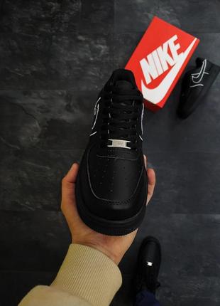 Женские кроссовки  nike air force 1 black white 123 фото