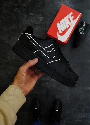 Женские кроссовки  nike air force 1 black white 122 фото