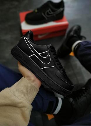 Женские кроссовки  nike air force 1 black white 128 фото