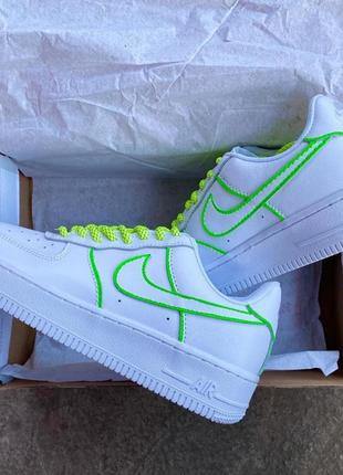 Мужские / женские кроссовки  nike air force 1 low white green