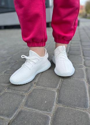 Мужские / женские кроссовки  adidas yeezy boost 350 v2 triple full white 2