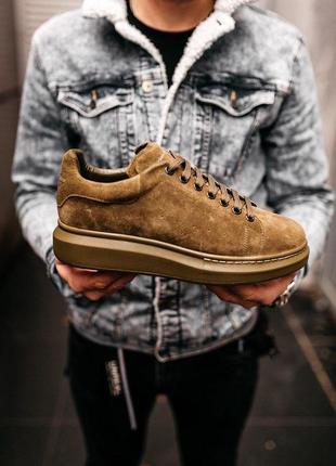 Кроссовки мужские alexander mcqueen low larry khaki