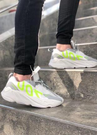 Чоловічі кросівки adidas yeezy boost 700 logo grey white