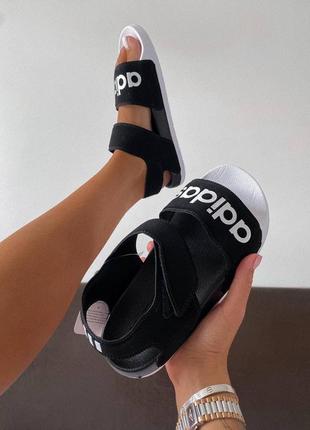 Женские  сандали  adidas sandals black white7 фото