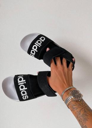 Женские  сандали  adidas sandals black white4 фото