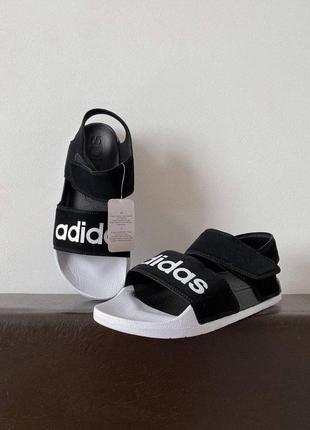 Женские  сандали  adidas sandals black white5 фото