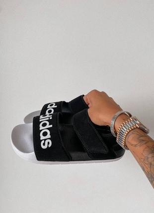Женские  сандали  adidas sandals black white6 фото