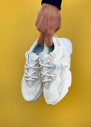 Мужские кроссовки   adidas ozweego adiprene pride white beige7 фото