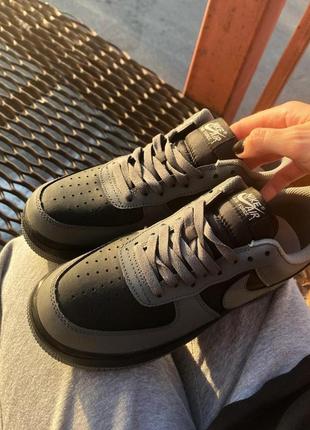 Мужские / женские кроссовки  nike air force 1 grey black5 фото