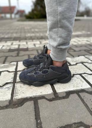 Мужские / женские кроссовки  adidas yeezy boost 500 black blue5 фото